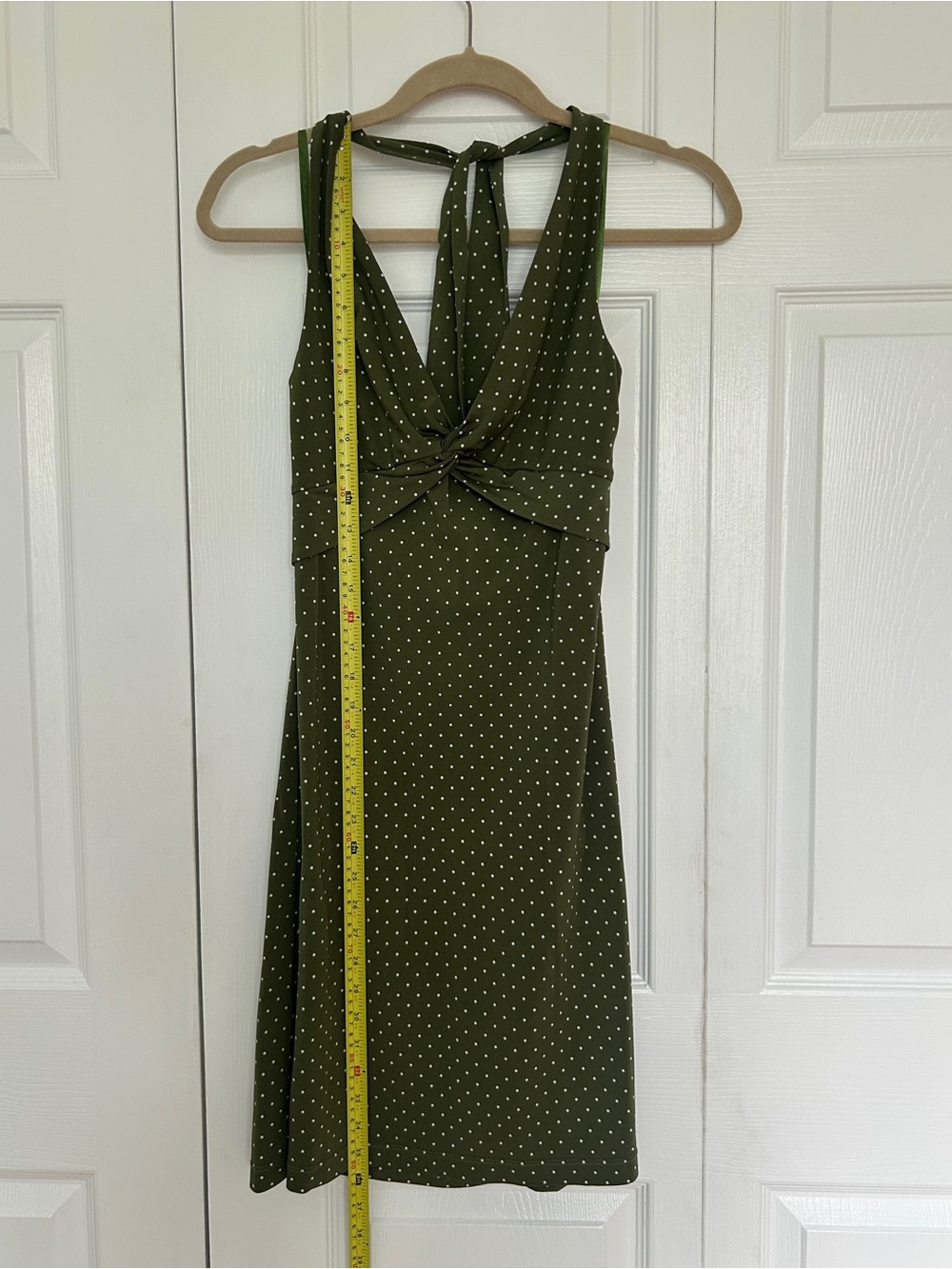 BCBG MAXAZRIA DRESS GREEN POLKA DOT - Petite